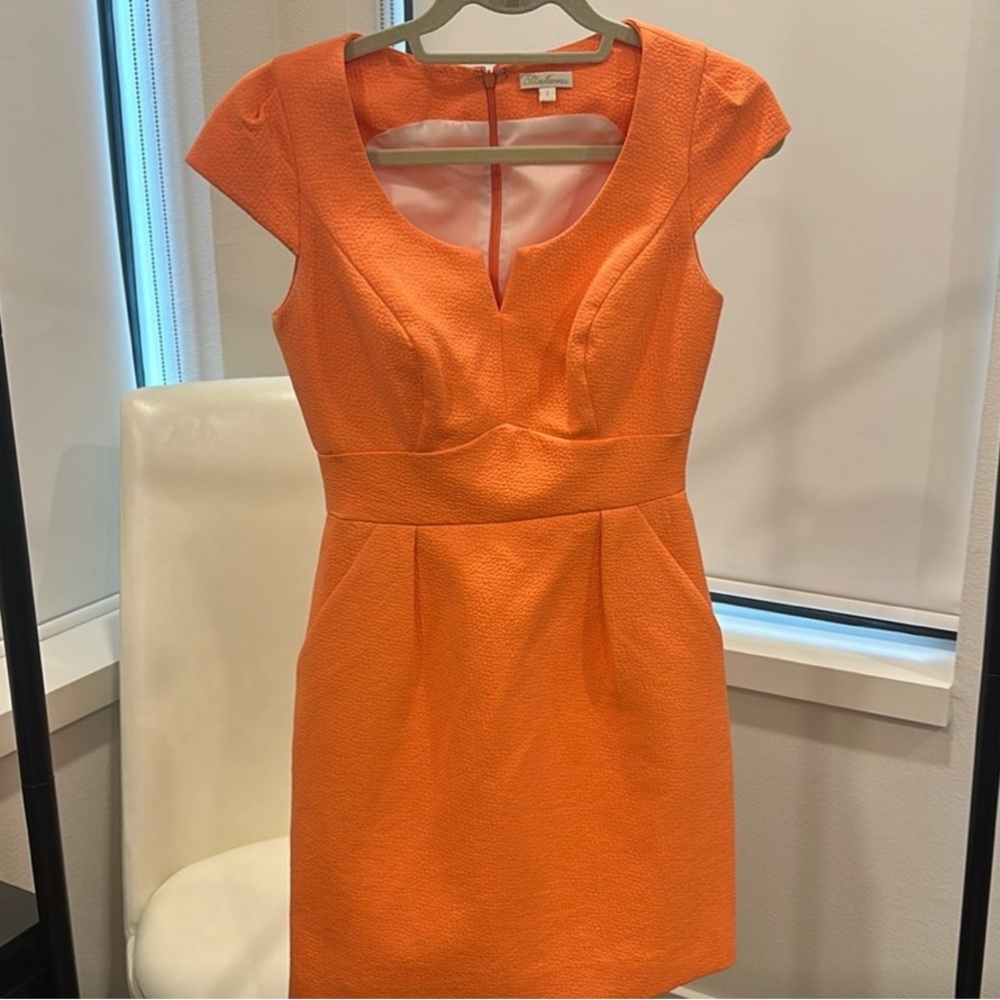 Shoshanna Orange Cap Sleeve Dress